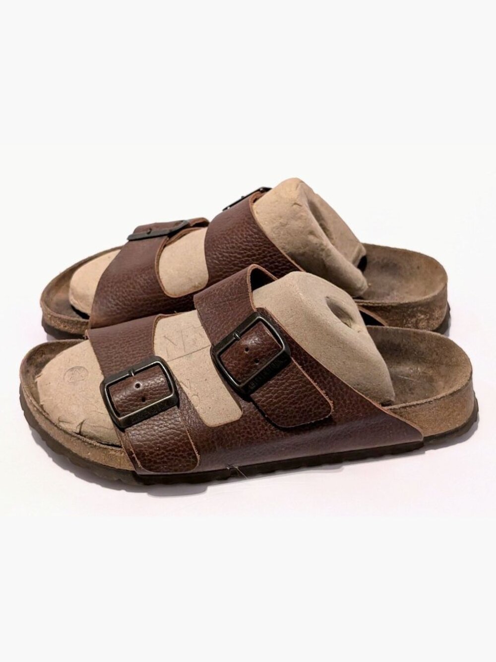 PAPILLIO BY BIRKENSTOCK TWO BUCKLE STRAP BROWN LEATHER WOMEN' ARIZONA SANDALS #8